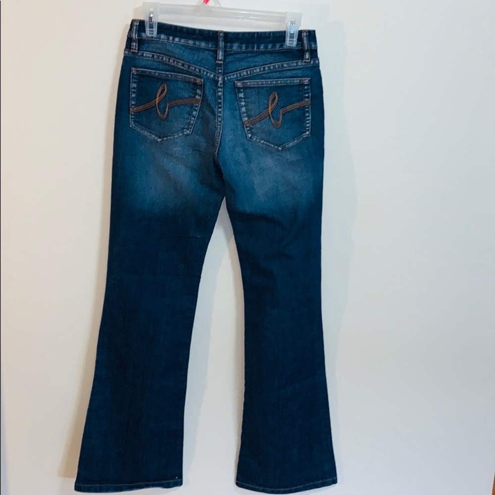 BEBE Denim | Dark Wash Bootcut Denim Pants Jeans Italian Fabric Fitted Low Rise - Picture 7 of 8